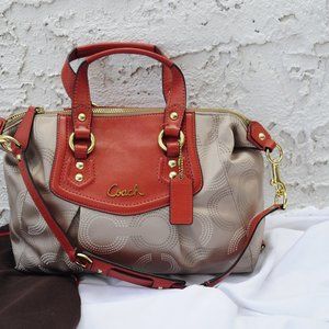EUC Coach Bag Cloth with Leather Accent Pieces